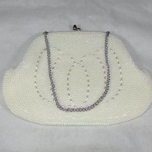 Small White Beaded Purse